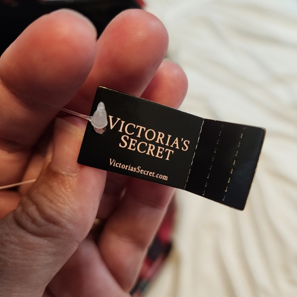 Victoria's Secret red green white plaid tote bag NWT - Picture 10 of 11